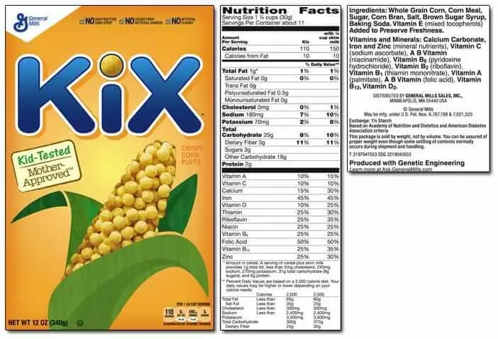 Kix Nutrition Facts